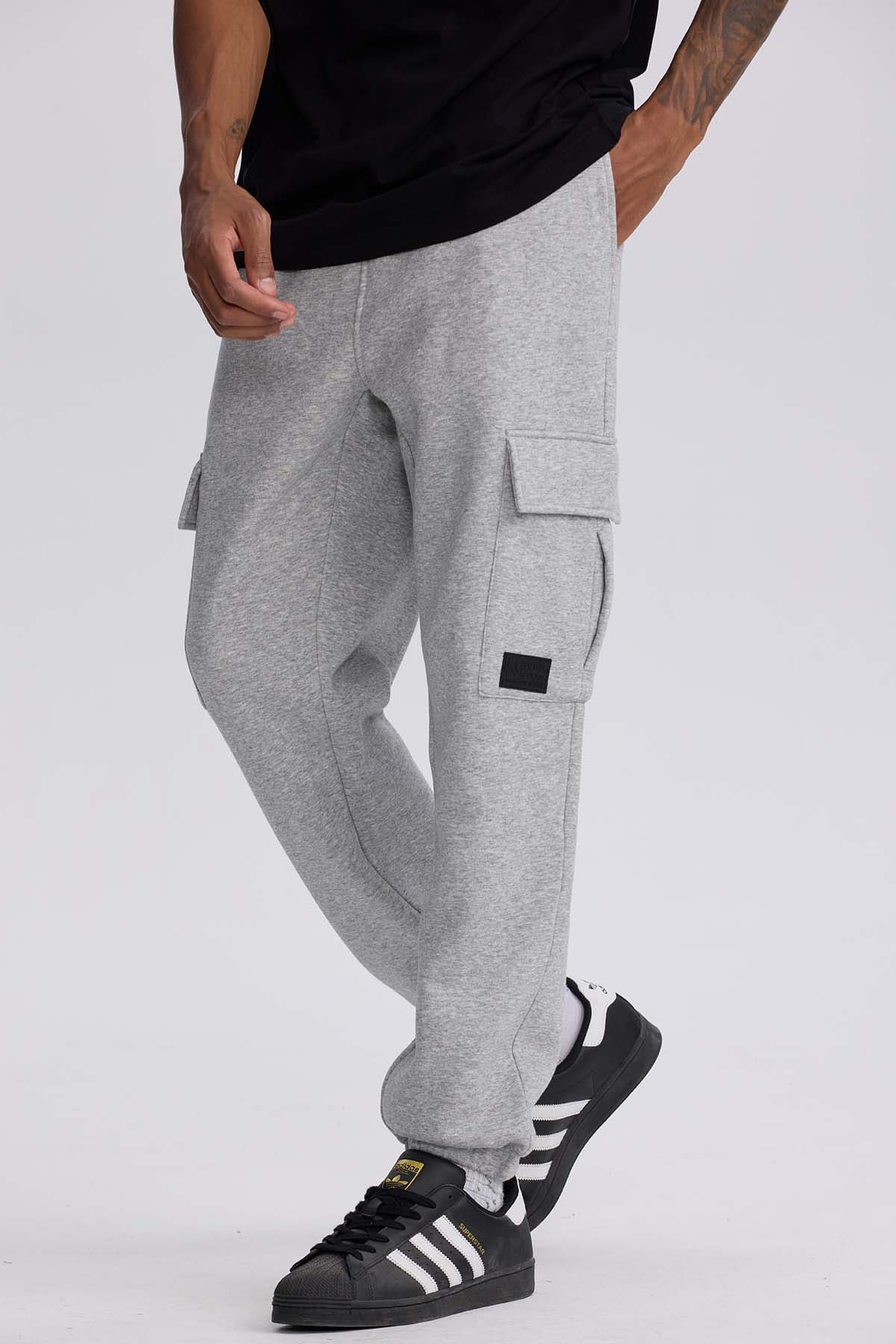 Pantalón Buzo Hombre Cargo Gris Melange Gris / XXL