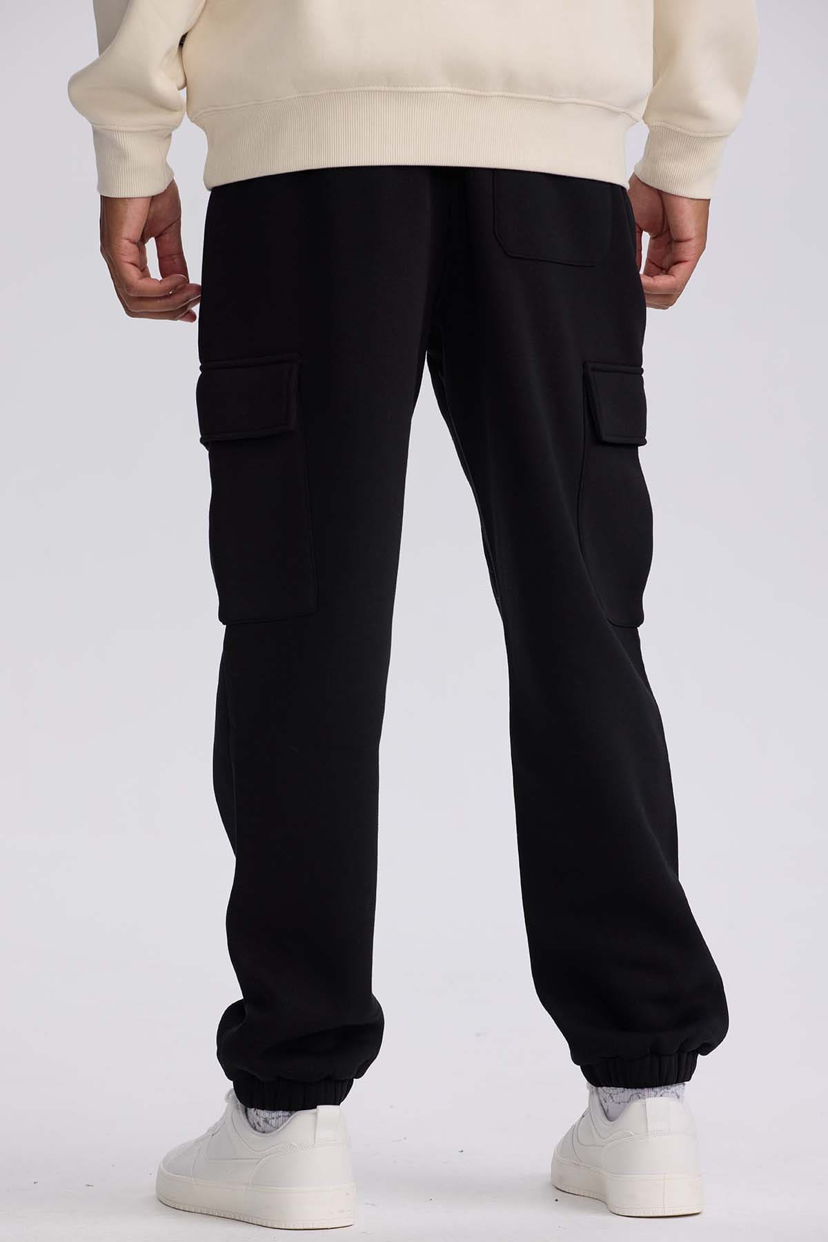 Pantalón Buzo Hombre Cargo Negro Negro / XXL