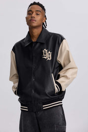 Chaqueta Hombre Efecto Cuero Negro Negro / XXL