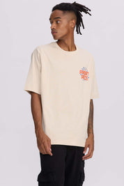 Polera Hombre Doble Print Beige Beige / XXL