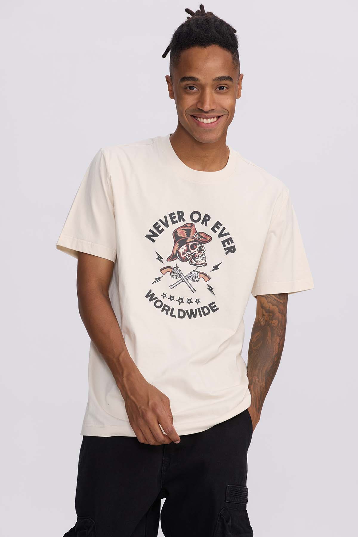 Polera Hombre Central West Crema Blanco / XXL