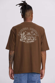 Polera Hombre Doble Print Wester Chocolate