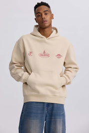Polerón Hombre Hoodie Doble Print Beige Beige / XXL