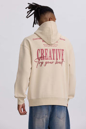 Polerón Hombre Hoodie Doble Print Beige Beige / XXL