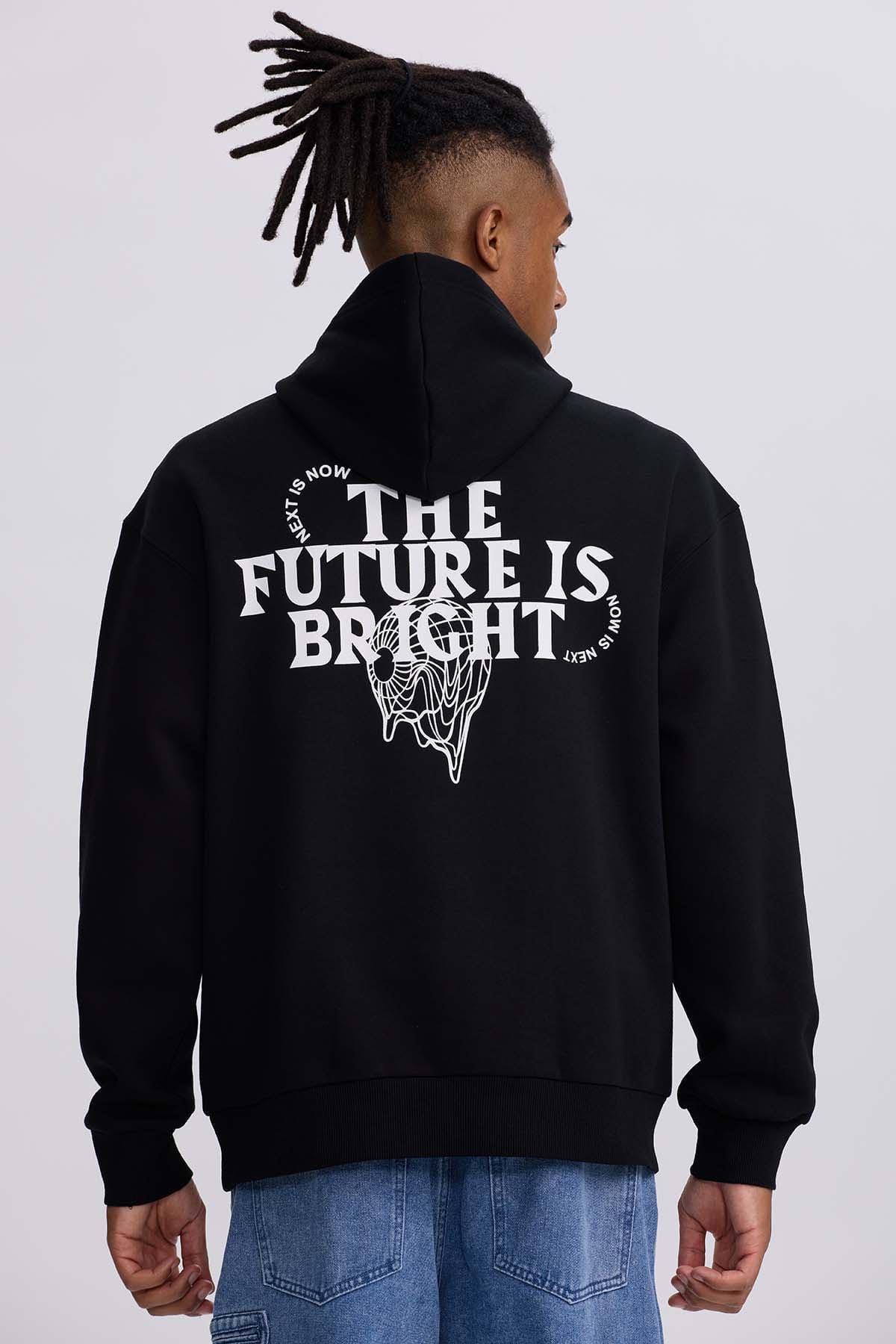 Polerón Hombre Hoodie Doble Print Negro Negro / XXL