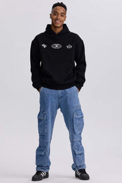Polerón Hombre Hoodie Doble Print Negro Negro / XXL