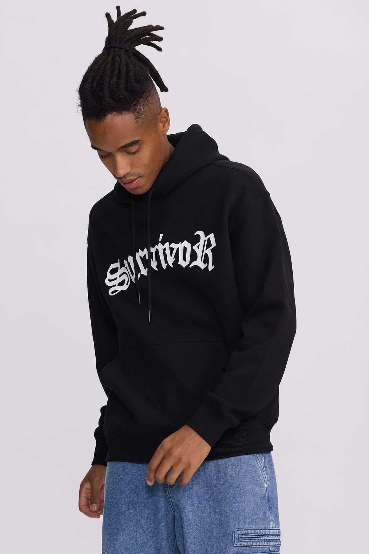 Polerón Hombre Hoodie Print Posicional Negro Negro / XXL