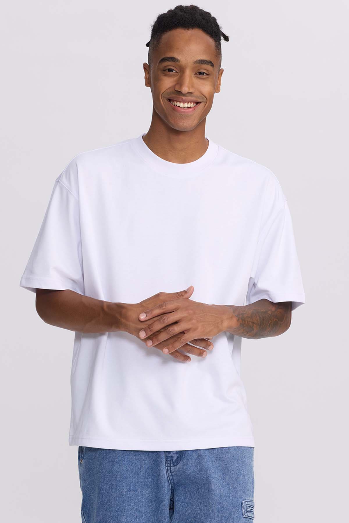 Polera Hombre Loose Fit Blanco Blanco / XXL