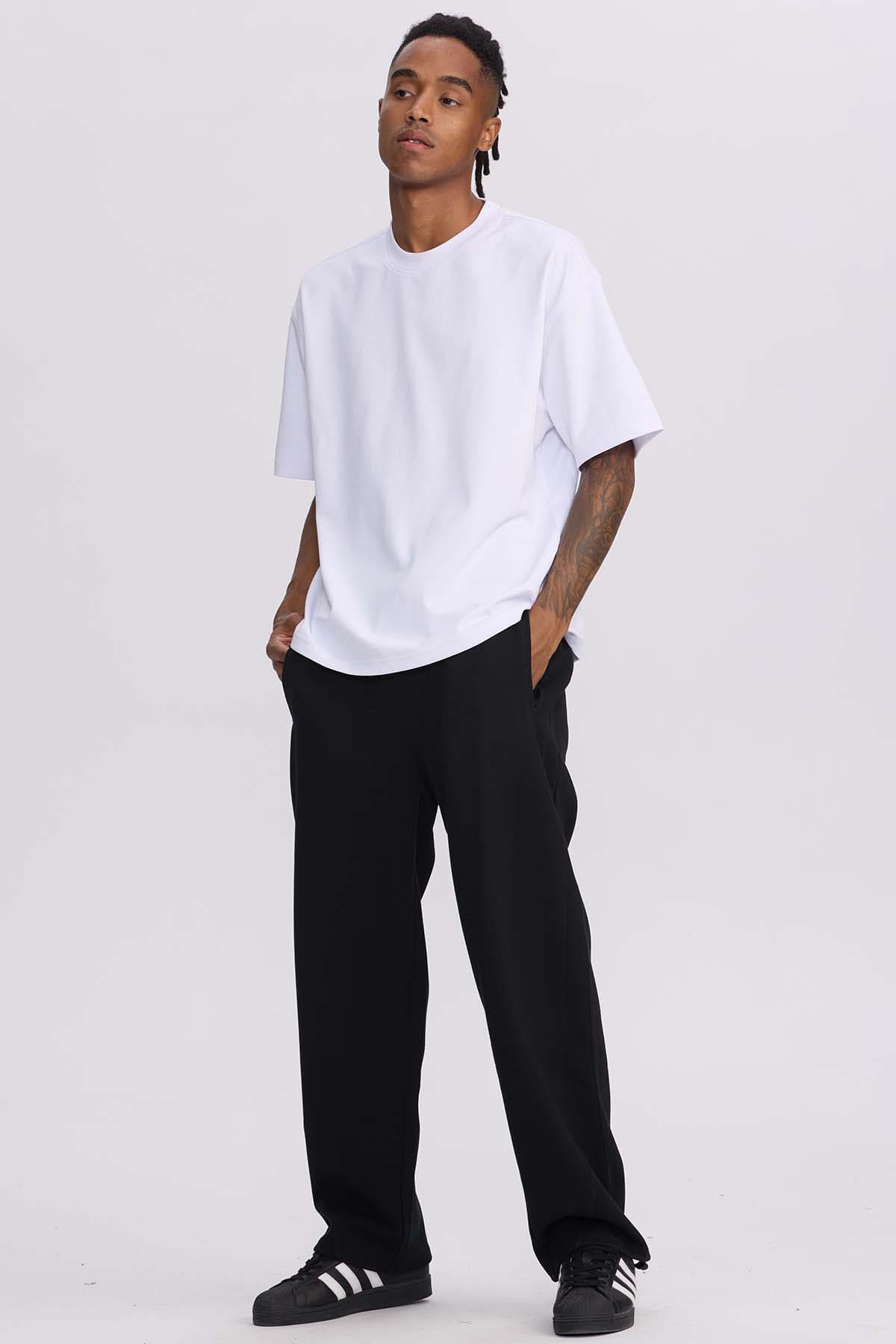 Pantalón Buzo Hombre Loose Fit Negro Negro / XXL