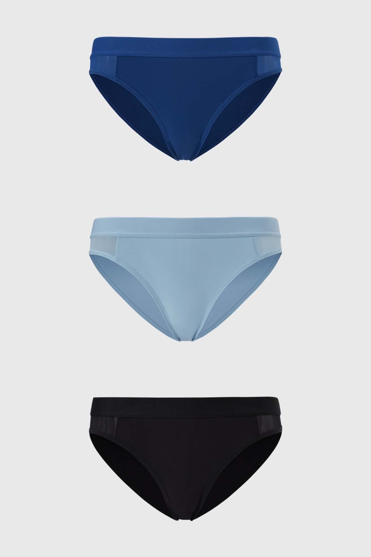 Calzón Mujer Tripack Algodón Azul