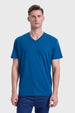 Polera Hombre Cuello V Básica Azul Noche
