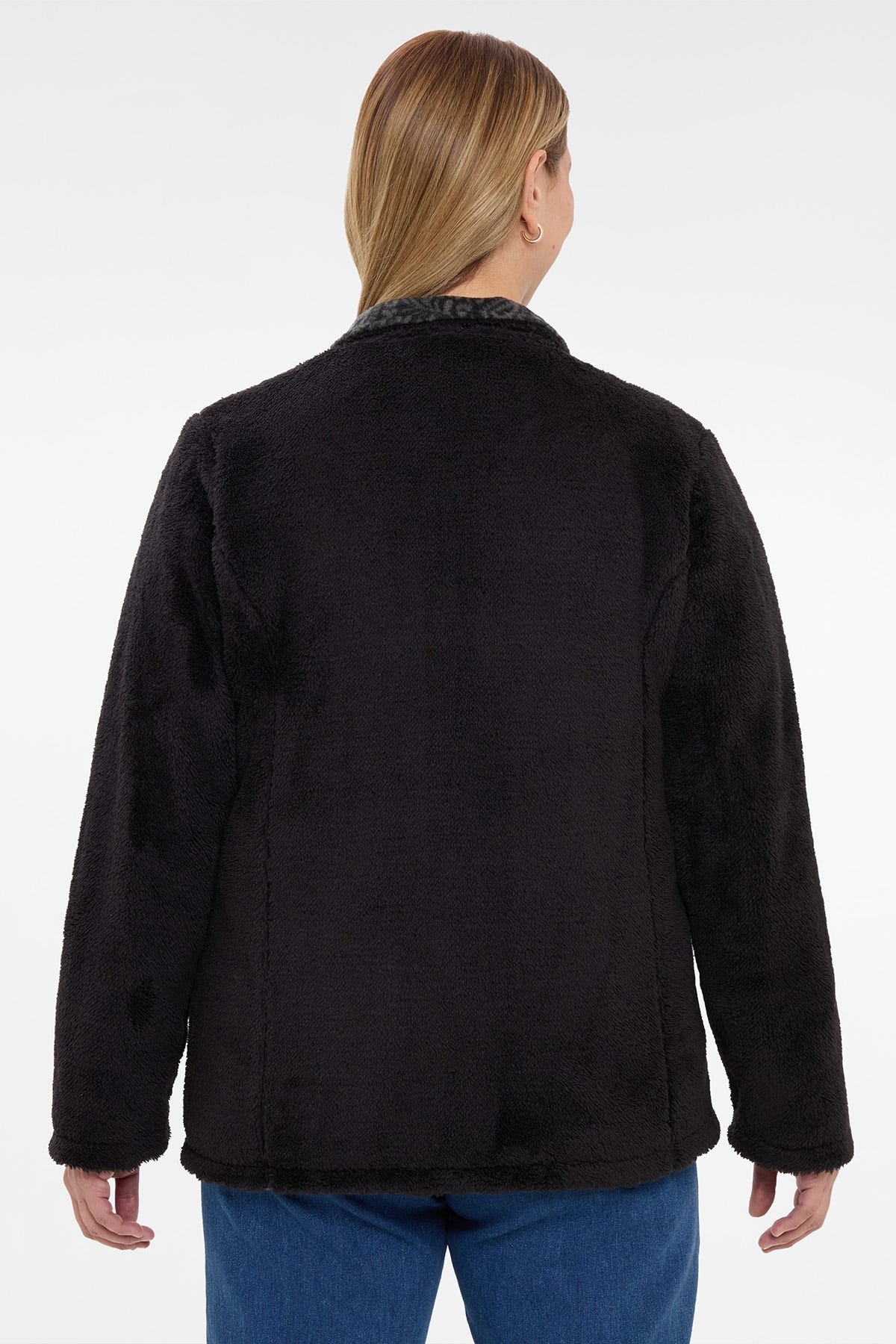 Chaqueta Mujer Polar Casual Reversible Negro