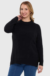 Sweater Mujer Calado Casual Negro