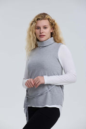 Sweater Mujer Con Amarra Gris