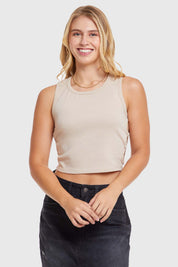 Polera Mujer Top Cut Out Costado Nude