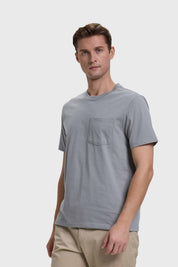 Polera Hombre Básica Con Bolsillo Gris