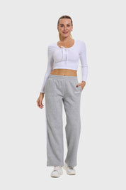 Pantalón Mujer Rayas Gris