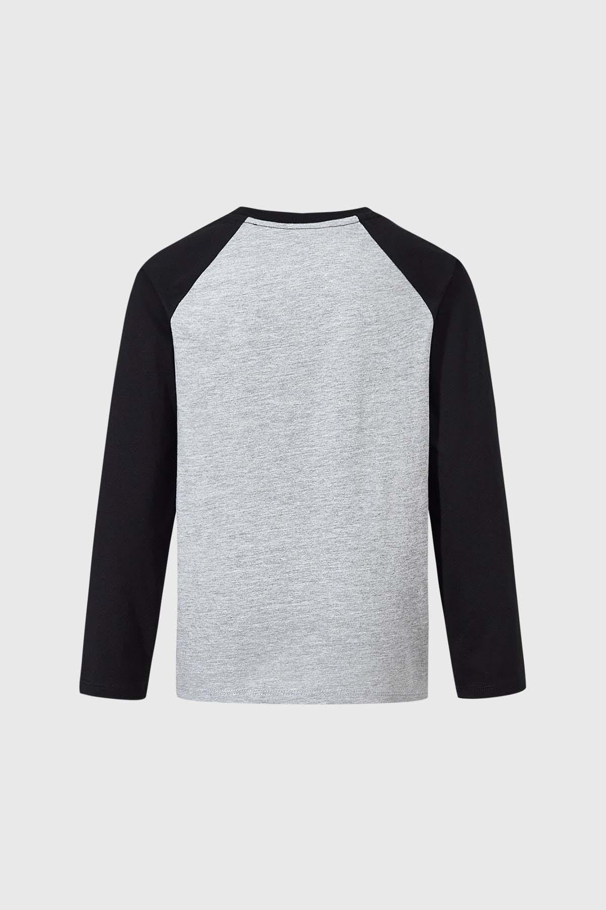 Polera Niño Parches Gris