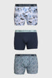 Boxer Hombre Tripack Estampado Azul