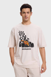 Polera Hombre Estampado Beige