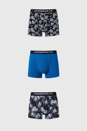 Boxer Hombre Tripack Azul