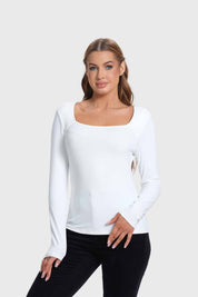 Polera Mujer Escote Cuadrado Crudo