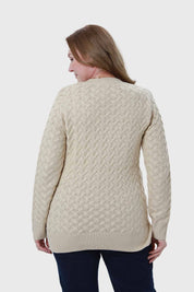 Sweater Mujer Calado Beige