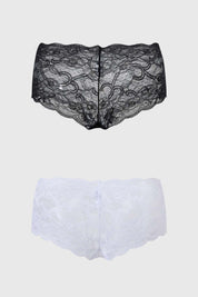 Calzón Mujer Pantaleta Bipack Encaje Blanco