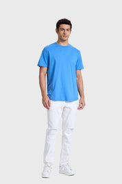 Polera Hombre Long Fit Básica Azul