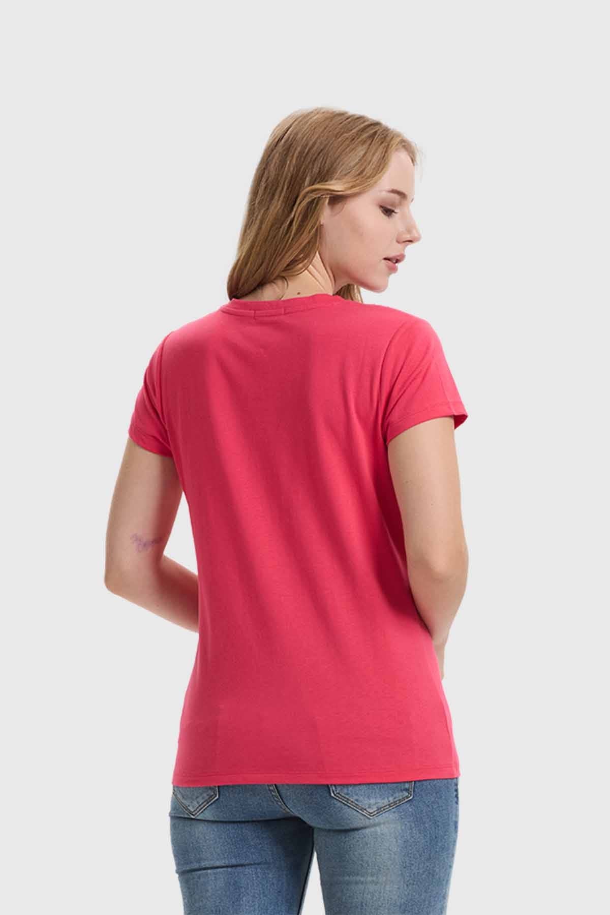 Polera Mujer Básica Print Magenta