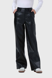 Pantalón Mujer Croco Efecto Cuero Negro