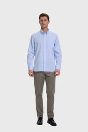 Camisa Hombre Cuadros Celeste