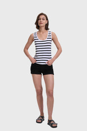 Polera Mujer Rayas Blanco
