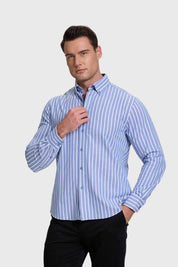Camisa Hombre Rayas Azul