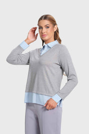 Sweater Mujer Estilo Blusa Gris