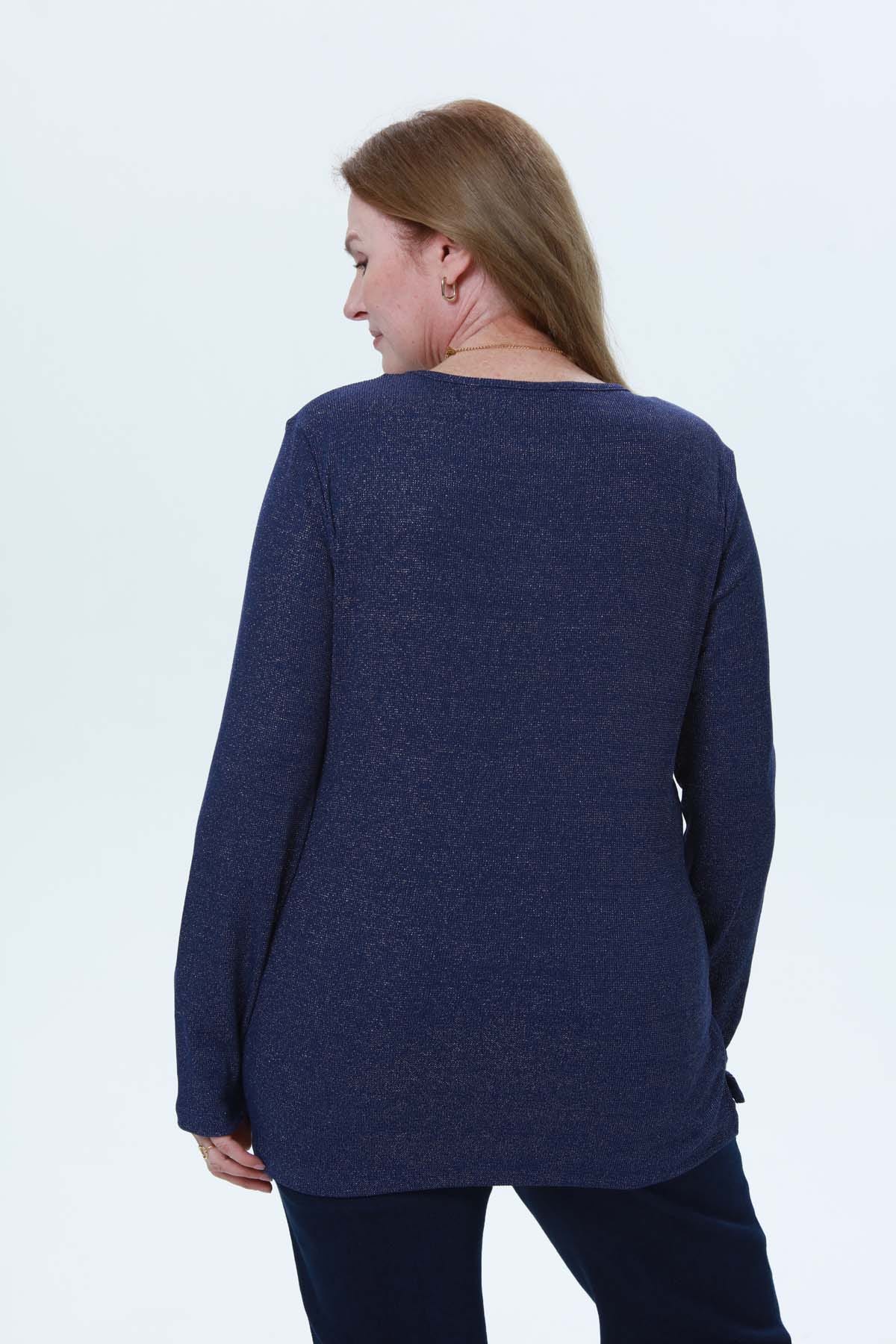 Polera Mujer Rib Azul