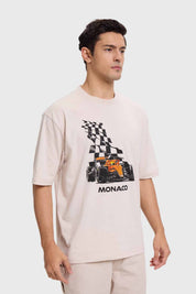 Polera Hombre Estampado Beige