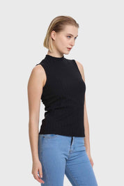 Polera Mujer Rib Negro
