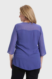 Blusa Mujer Cuello V Azul