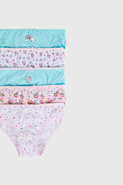 Calzón Niña 5 Pack Print Celeste