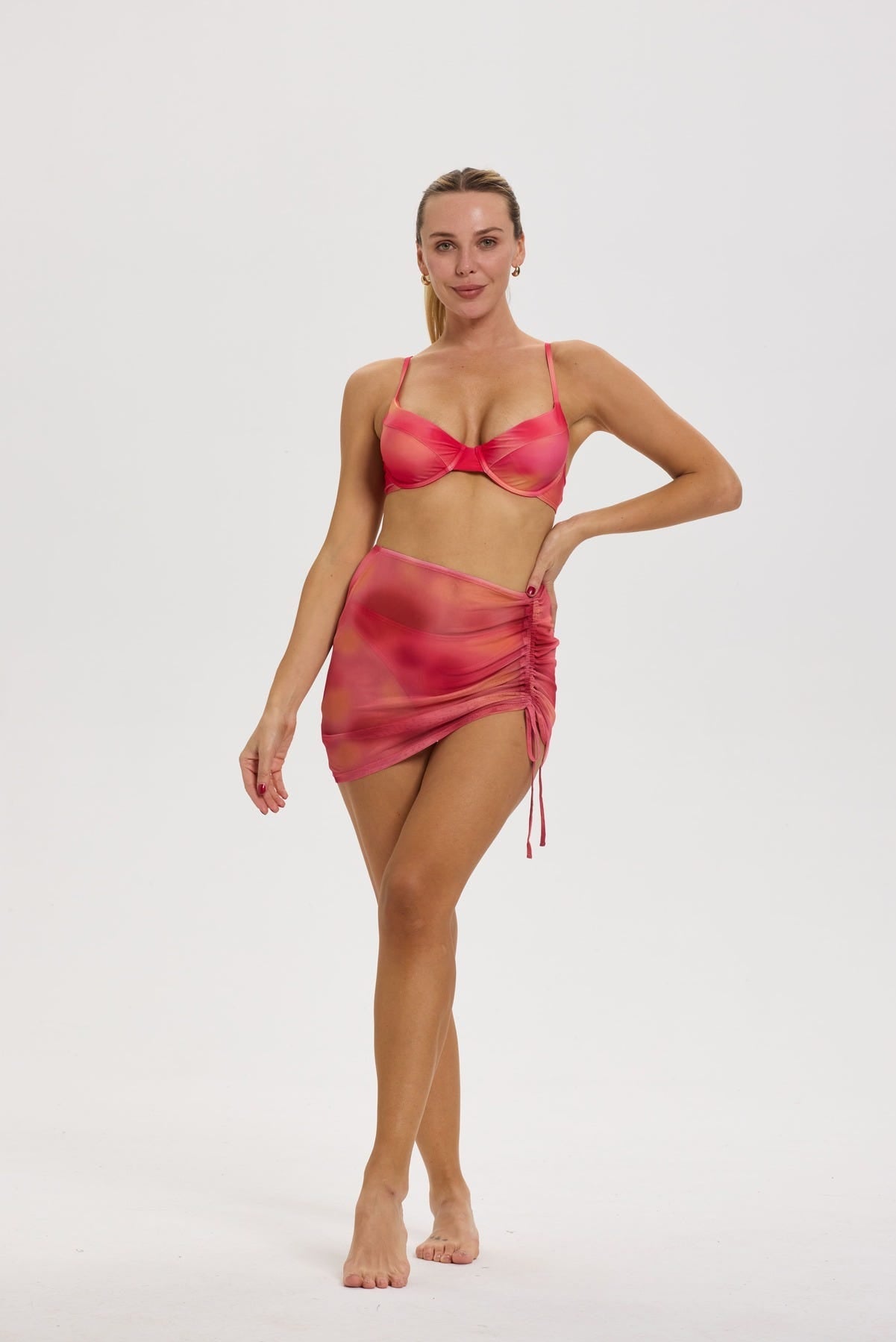 Falda Mujer Ajuste Lateral Coral