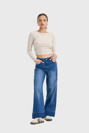 Polera Mujer Recogido Lateral Crudo