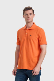 Polera Hombre Piqué Básica Naranjo