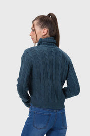 Sweater Mujer Trenzado Verde