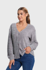 Sweater Mujer Abierto Gris