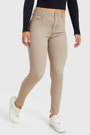 Jeans Mujer Skinny Café