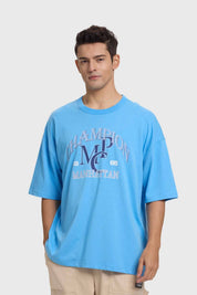 Polera Hombre College Celeste