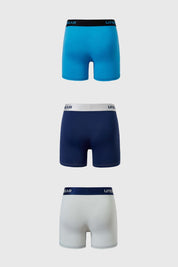 Boxer Hombre Tripack Deportivo Azul