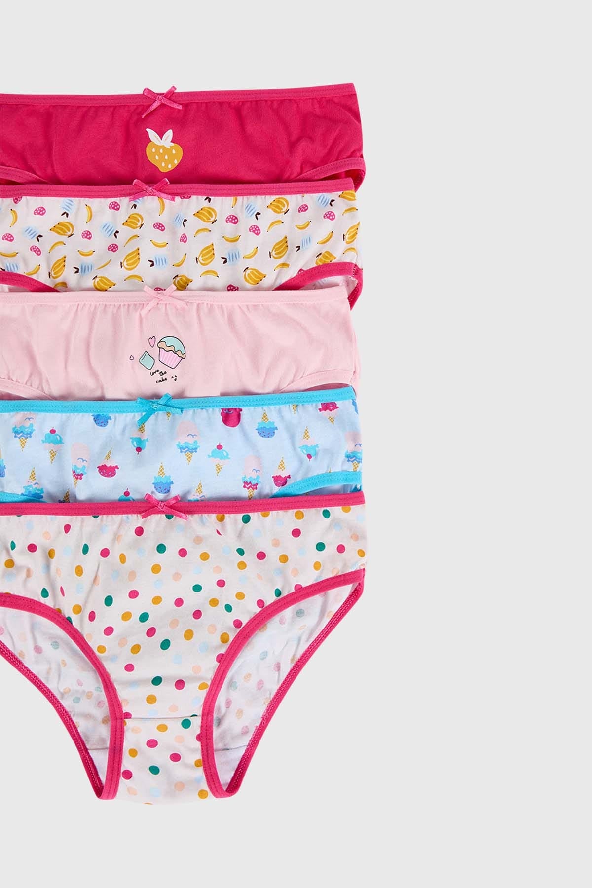 Calzón Niña 5 Pack Print Rosado