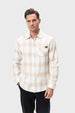 Camisa Hombre Cuadros Beige